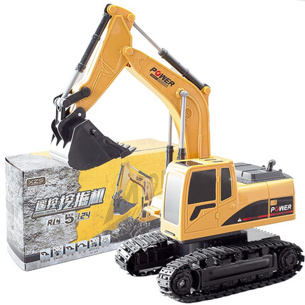 贝杰斯儿童玩具遥控挖掘机玩具男孩5通道工程车挖土机电动遥控挖挖机