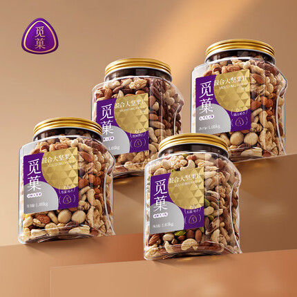 觅菓（miguo） 混合坚果果仁原味什锦果仁1.05kg罐每日坚果 混合坚果D款1.05kg