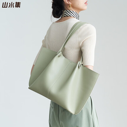 山水集包包女包蝙蝠托特包时尚百搭单肩包女生日礼物送女友送老婆