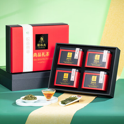 谢裕大茶叶黄山毛峰红茶猴魁礼盒220g特色组合装中秋礼盒送礼推荐