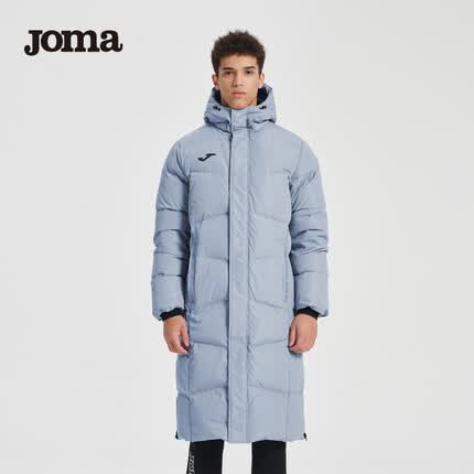 JOMA 荷马男士羽绒服冬季新款防风保暖连帽运动长款棉羽服外套男 灰 XXXL