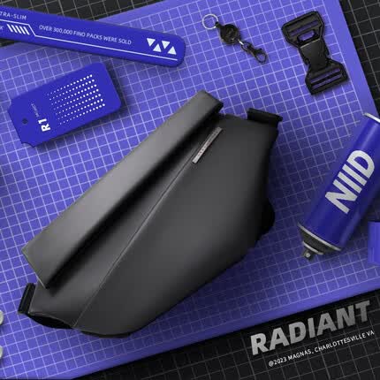 NIID潮牌男生挎包单肩包包皮质斜挎包男邮差包黑标R1 Black Label 子夜黑