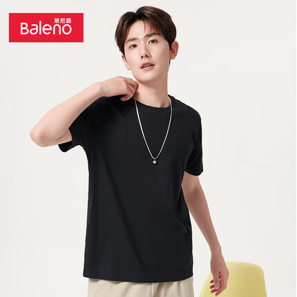 班尼路基本款时尚休闲运动体恤2023时尚潮流新款舒适T恤男 001A XL（Baleno）