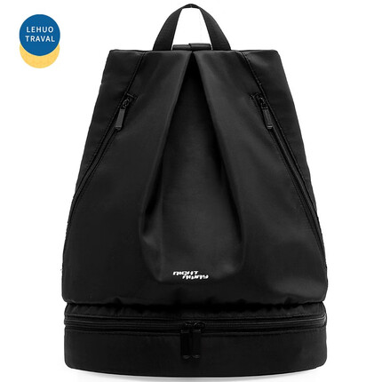 乐活旅行游泳健身包运动包干湿分离双肩背包男篮球足球训练装备收纳袋女旅行便携抽绳袋子健身房锻炼专用球包