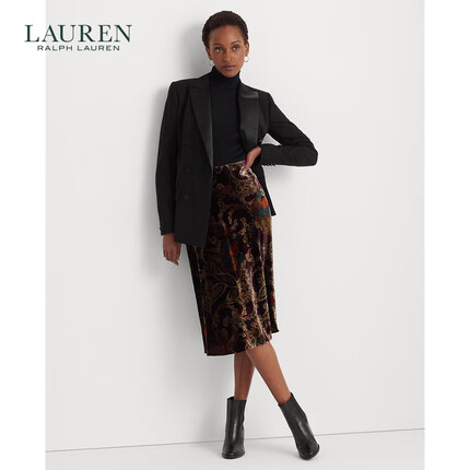 拉夫劳伦 女装 23年秋雉鸡佩斯利图案天鹅绒半身裙RL61722 999-多色 6
