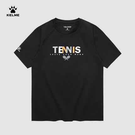 KELME/卡尔美官方运动短袖T恤男夏季新款透气简约印花半袖 6227TX1069 藏蓝色 XL【180/100A】