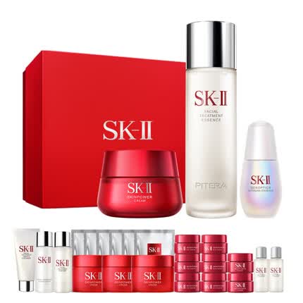 SK-II网红套装(水230ml+面霜80g+新一代小灯泡30ml)sk2护肤品skii
