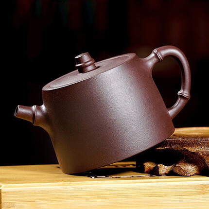 百年利永 紫砂壶宜兴纯全手工原矿紫泥泡茶壶家用功夫茶具竹节汉铎240mL 竹节汉铎 原矿紫泥