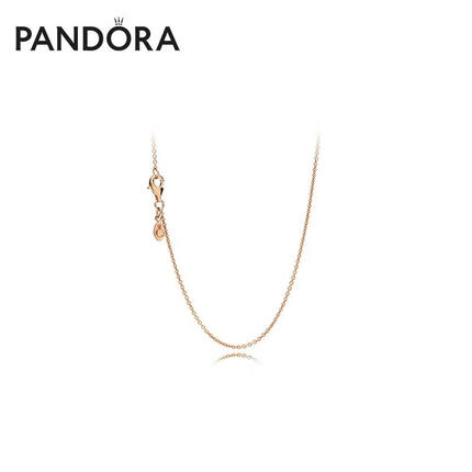Pandora 潘多拉 项链 玫瑰金色580413-45 简约首饰饰品锁骨链DIY吊坠吊饰 玫瑰金色简约项链 45 cm