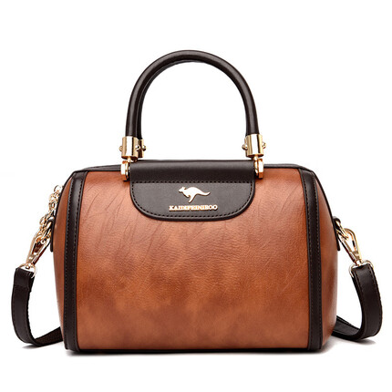 雪爱袋鼠（XUEAIDAISHU）袋鼠女包2023新款斜挎单肩包手提包女波士顿包枕头包时髦妈妈包 黄色