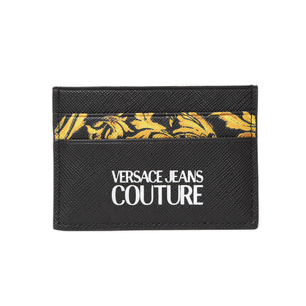 VERSACE JEANSCOUTURE/范思哲23年新款印花牛皮卡包钱包 G89黑色