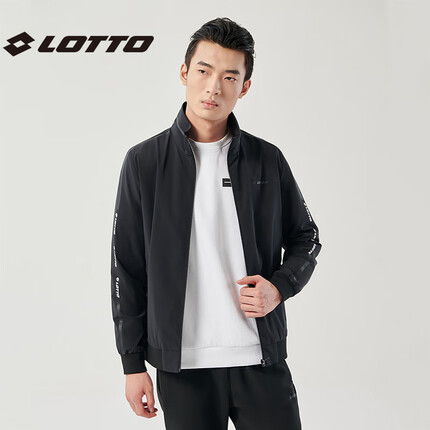 乐途(LOTTO)乐途男装2022秋冬季新款潮流时尚休闲百搭男运动外套秋季 黑色 175/L