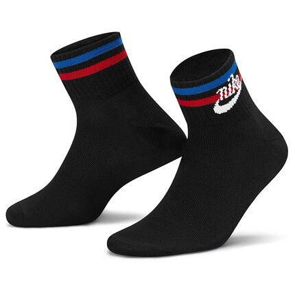 耐克NIKE通款配饰中袜三双EVERYDAY ESSENTIAL袜子DX5080-010黑色L码