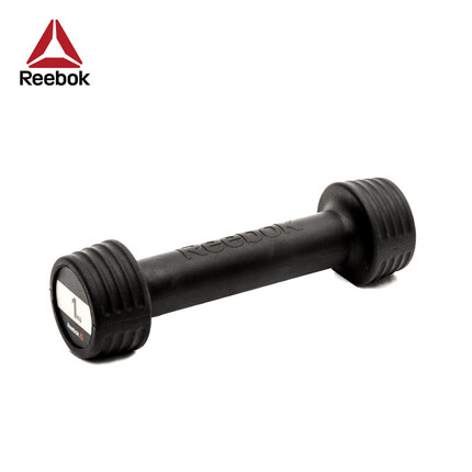 Reebok锐步包胶哑铃1KG 男女家用练肌圆头健身器材商用哑铃 单支装16051