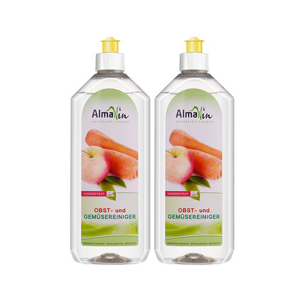 almawin果蔬清洗剂 浓缩洗洁精 洗水果液蔬菜 去农残 除菌 蔬果清洗 德国原装进口2瓶装