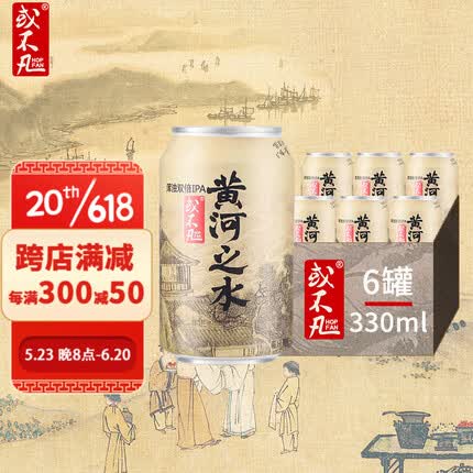 或不凡 国产精酿啤酒 浑浊双倍IPA啤酒 黄河之水浑浊双倍IPA 330ml*6