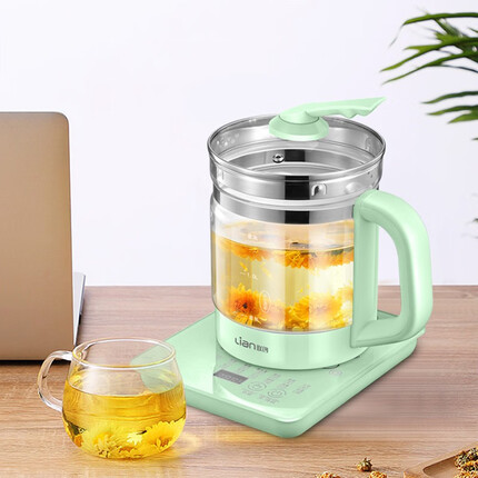 联创(Lian)养生壶花茶壶煮茶壶全自动多功能玻璃煮茶器电热水壶1.8L DF-EP0819M
