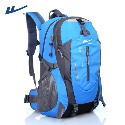 回力户外登山包男女大容量轻便旅游旅行双肩包防泼水多功能背包书包 天蓝色