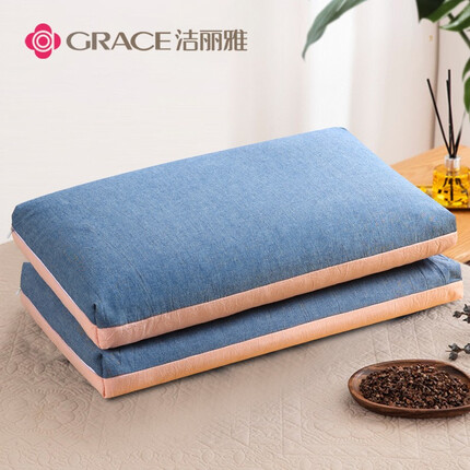 洁丽雅（Grace）纯棉荞麦枕头100%荞麦壳荞麦皮枕芯春夏秋季安睡枕颈椎枕 单只装