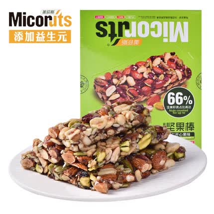 美荻斯益生元每日坚果棒绿仁开心果口味360g(30g*12条) 儿童健康零食