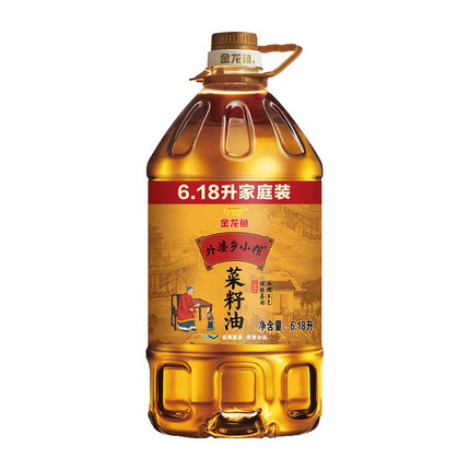 金龙鱼 食用油 非转基因压榨 外婆乡小榨菜籽油6.18L