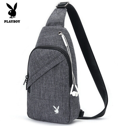 花花公子胸包单肩包男帆布斜挎包学生韩版潮休闲腰包男士小背包包