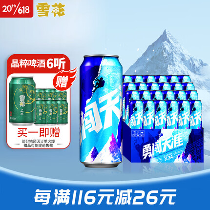 雪花啤酒（Snowbeer） 勇闯天涯 500ml*24听大规格 