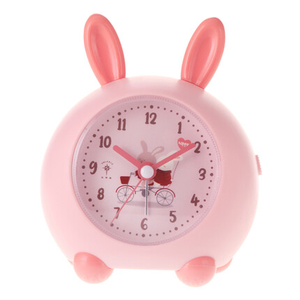 北极星闹钟创意卡通可爱小闹表卡通懒人床头学生儿童电子钟 粉色（POLARIS）