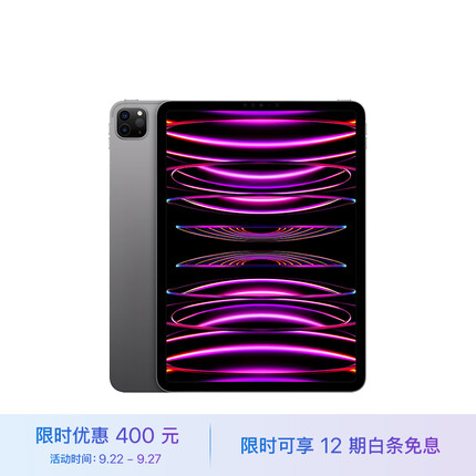 Apple iPad Pro 11英寸平板电脑 2022年款 128G WLAN版/M2芯片/学习办公娱乐游戏/MNXD3CH/A 深空灰色