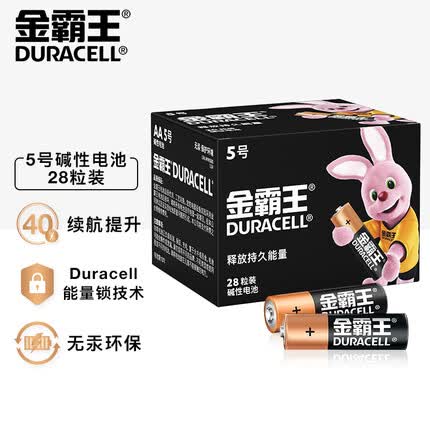 金霸王(Duracell) 5号碱性电池28粒装 适用耳温枪/儿童玩具/鼠标/电子门锁/血糖仪/体重称等