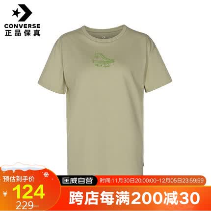 匡威（Converse）女子Chuck Inspired Sneaker Relaxed Tee T恤10023216-A02 L
