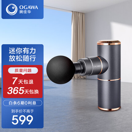 奥佳华(OGAWA)筋膜枪家用肌肉放松按摩器按摩仪肌膜枪运动按摩枪颈膜枪多功能迷你mini便携手持筋膜枪专业级2805 劲酷灰