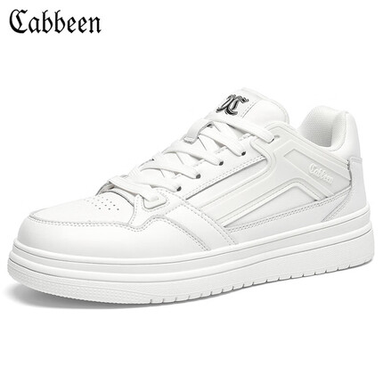 卡宾（CABBEEN）【商场同款】厚底小白鞋男百搭潮鞋休闲板鞋潮牌男鞋 米白 44 