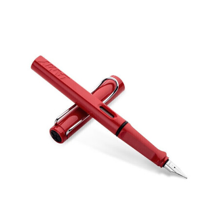 凌美(LAMY)钢笔签字笔墨水笔Safari狩猎者商务办公礼品笔 红色F尖练字笔（德国银灰环保盒装）
