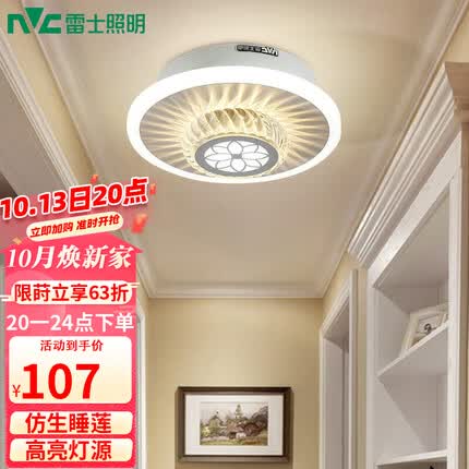 雷士（NVC）走廊灯天花灯现代简约过道灯高亮光源孔距90-120mm WHXD10D/G-02