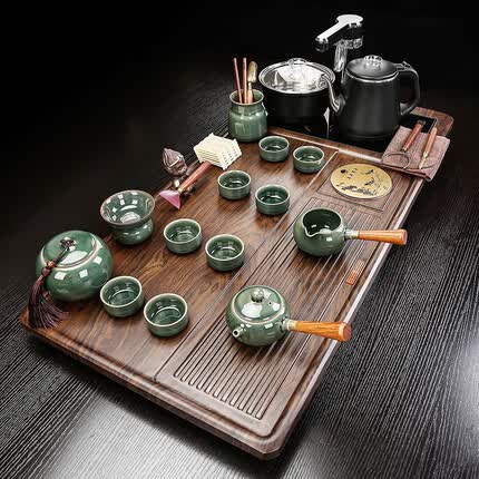 琦轩源 茶具套装家用整套全自动上水一体功夫泡茶台烧水壶简约茶盘