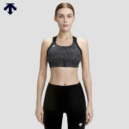 DESCENTE迪桑特 WOMENS RUNNING系列女子前拉链运动背心内衣 BK-黑色 M(165/84A)