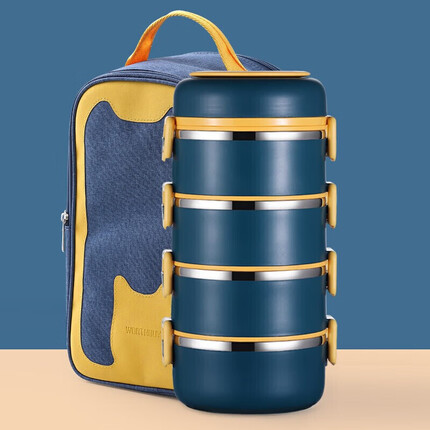 沃德百惠（WORTHBUY）保温饭盒上班族学生1人便携304不锈钢保温桶大容量多层分隔型饭盒