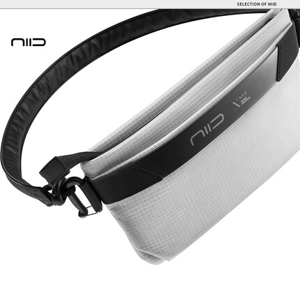 NIID原创小众设计新款手机包女斜挎迷你小包包男腰包 纸片包 蝉翼白