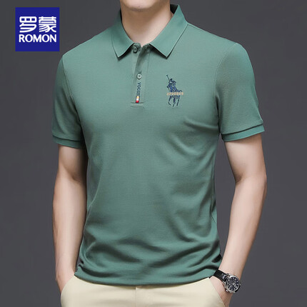 罗蒙（ROMON）短袖男2023夏季商务短袖T恤男士polo打底衫休闲职业装男装上衣