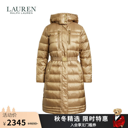 LAUREN RALPH LAUREN 拉夫劳伦女装 23年秋配腰带羽绒外套RL61680 260-棕色 M