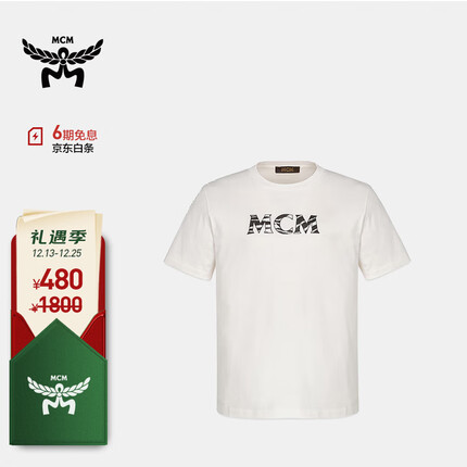 MCM【官方直供】MCM COLLECTION系列白色女士短袖T恤 MFTDSMM02WG00S
