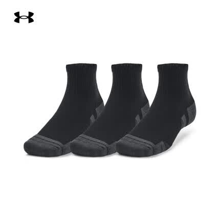 安德玛(UNDERARMOUR)Performance Tech男女训练运动短袜-3双装1379510 黑色001 L