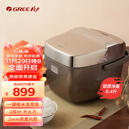 大松 格力电饭煲电饭锅2L 迷你电饭煲小2人 IH电磁加热 糙米发芽 WIFI操控 金康煲 GDCF-20X60C