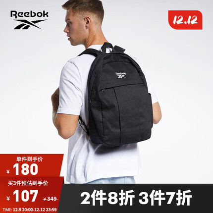 Reebok锐步官方男女同款BACKPACK轻便电脑包简约双肩背包旅行包 GP0159_黑色 N SZ