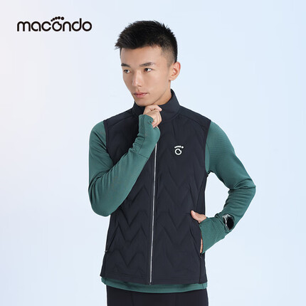 马孔多（macondo）跑步防泼水羽绒马甲 户外马拉松抗UV抗静电运动无袖上衣