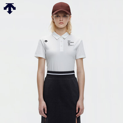 DESCENTE迪桑特 TOUGH面料男女同款运动短袖POLO 女子-WT 女XL