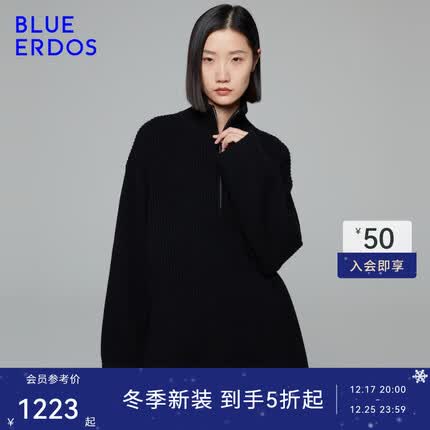 BLUE ERDOS女装高领羊毛针织衫女毛衣 黑 170/88A/L