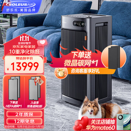 SOLEUSAIR舒乐氏空气净化器s01家用除甲醛数显等离子除菌除雾霾pm2.5空气消毒机 S01【消毒除醛旗舰款】