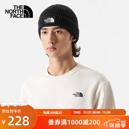 北面(The North Face) 北面运动帽中性户外舒适保暖秋冬上新|3FJX JK3/黑色 OS/均码/ 40.1cm/L/XL